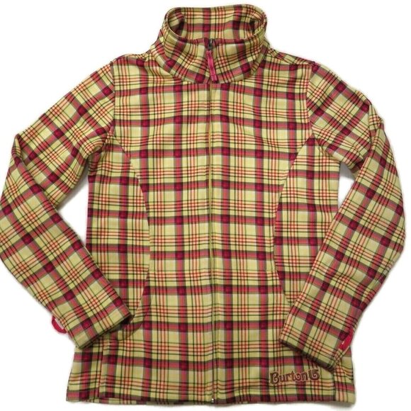 Burton Dryride Fleece Lined Jacket Large 14/16 Plaid - Picture 1 of 8